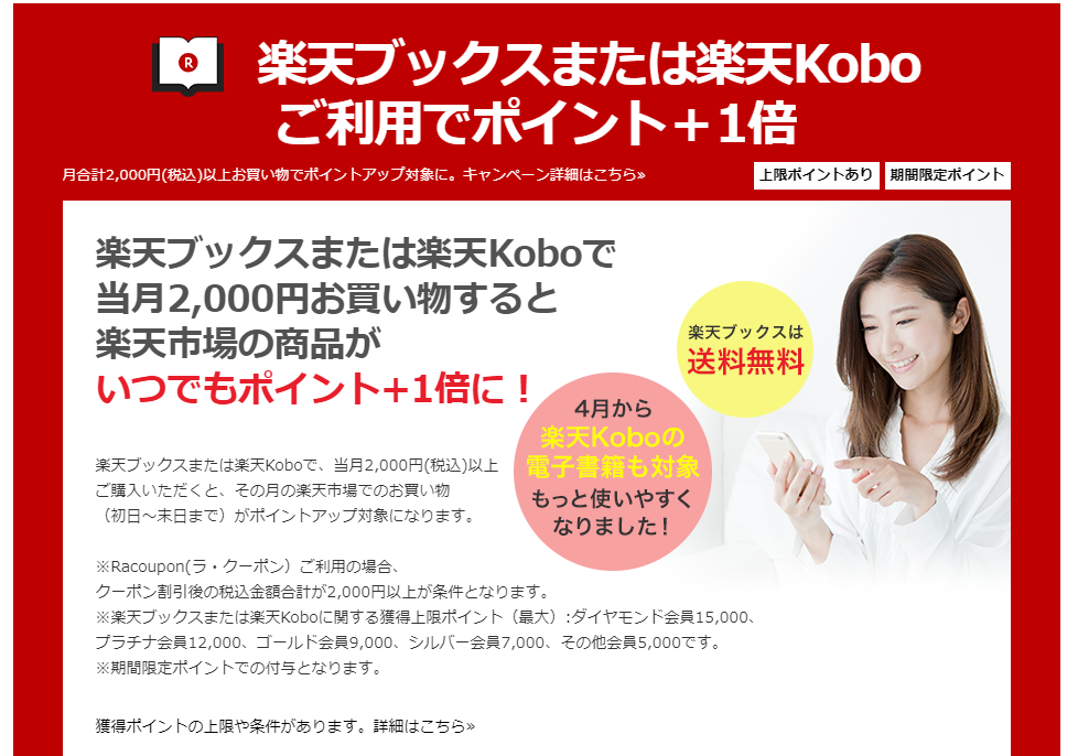楽天ブックス 楽天kobo ポイント 倍